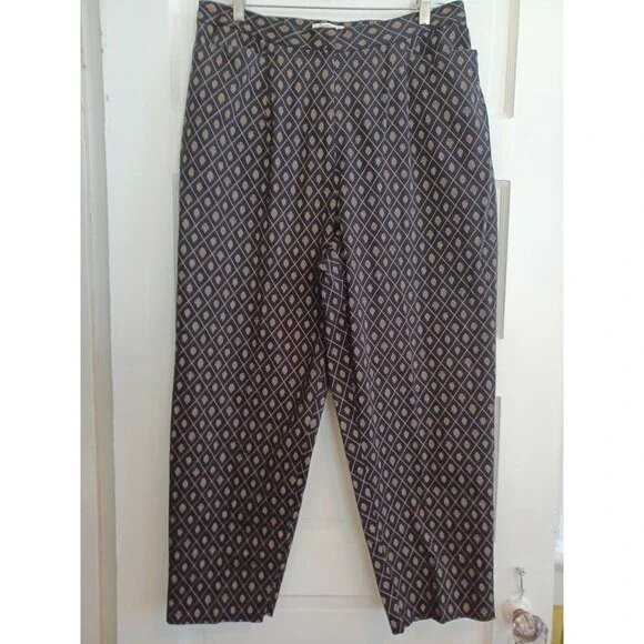 Talbots Woman vintage gold crest navy pants 16Petite stretch preppy old money - Picture 2 of 10